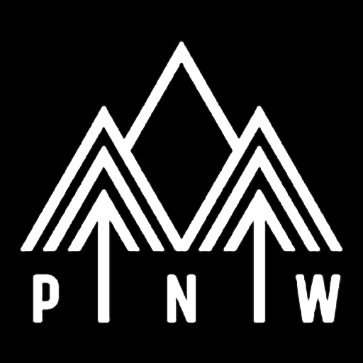 The PNW Components logo, featuring the initials "PNW" in a bold, modern font with a mountain range silhouette incorporated into the letters. PNW Components logo with bold "PNW" initials and a mountain range silhouette.